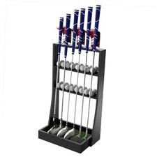 Golf Club Holder, Golf Putter Stand for 36 Balls Tray Storage 6 Clubs Black
