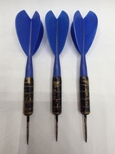 Vintage Brass Dart Set Blue Flights - 16g
