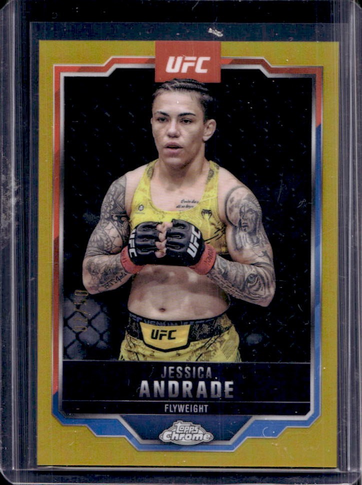 2025 Topps UFC Chrome Jessica Andrade Gold Refractor #/50