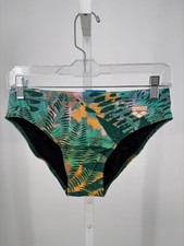 Arena Swim Brief Men Green Orange Tropical Floral Chlorine Resistant Performance