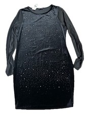 Fashion Nova Wishing Star Black Velvet Studded 1X Dress New Year’s Eve Ready!