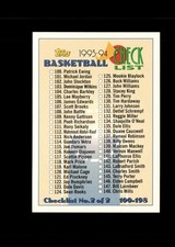 1993-94 Topps BASKETBALL #198 Checklist: 100-198