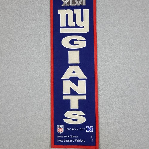 NFL Winning Streak New York Giants Super Bowl XLVI Wool Blend Banner Decor - Picture 3 of 10