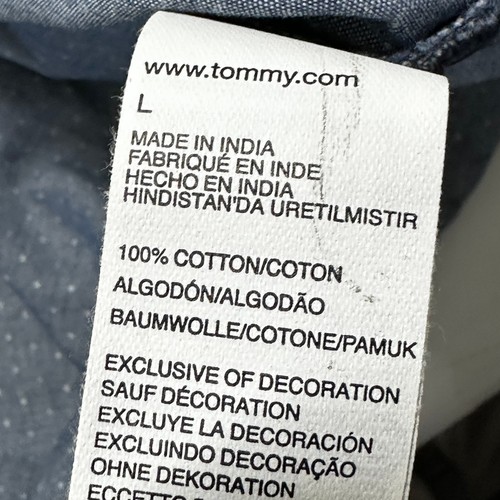 Tommy Hilfiger Shirt Women Size L Blue White Polka Dots Button Front 3/4 Sleeves - Bild 5 von 8