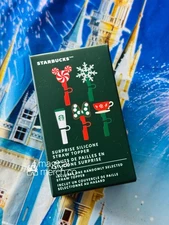 2025 Disney Parks Starbucks Christmas Surprise Silicone Straw Topper Mystery New
