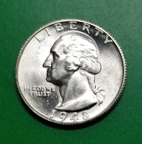 1948-S 25c 90% Silver Washington Quarter BU Uncirculated #1204