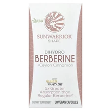 2 X Sunwarrior, Shape, Dihydro Berberine + Ceylon Cinnamon, 60 Vegan Capsules