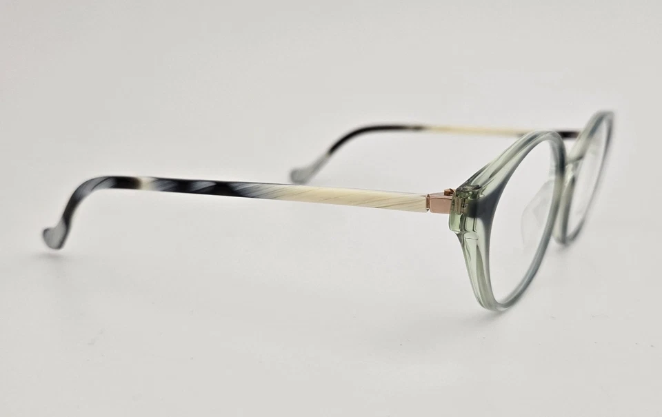 Anteojos Face A Face NUEVO Bulle 1 Color 3163 Cristal Verde Cuerno Talla 48 Redondo Foto 4 de 4