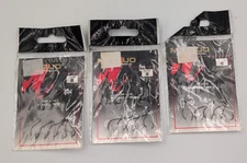 Lot of 3 - Matzuo Baitholder Circle Eye Rigged Leader Hook Size 8 - 10/pk