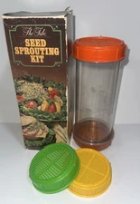 Sprout Ease “The Tube” Seed Sprouting Kit 3 Lids Preowned Vintage