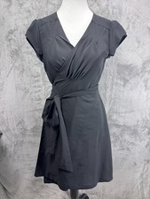 Banana Republic Satin Wrap Dress 6 Career LBD Night Out Cocktail Feminine 