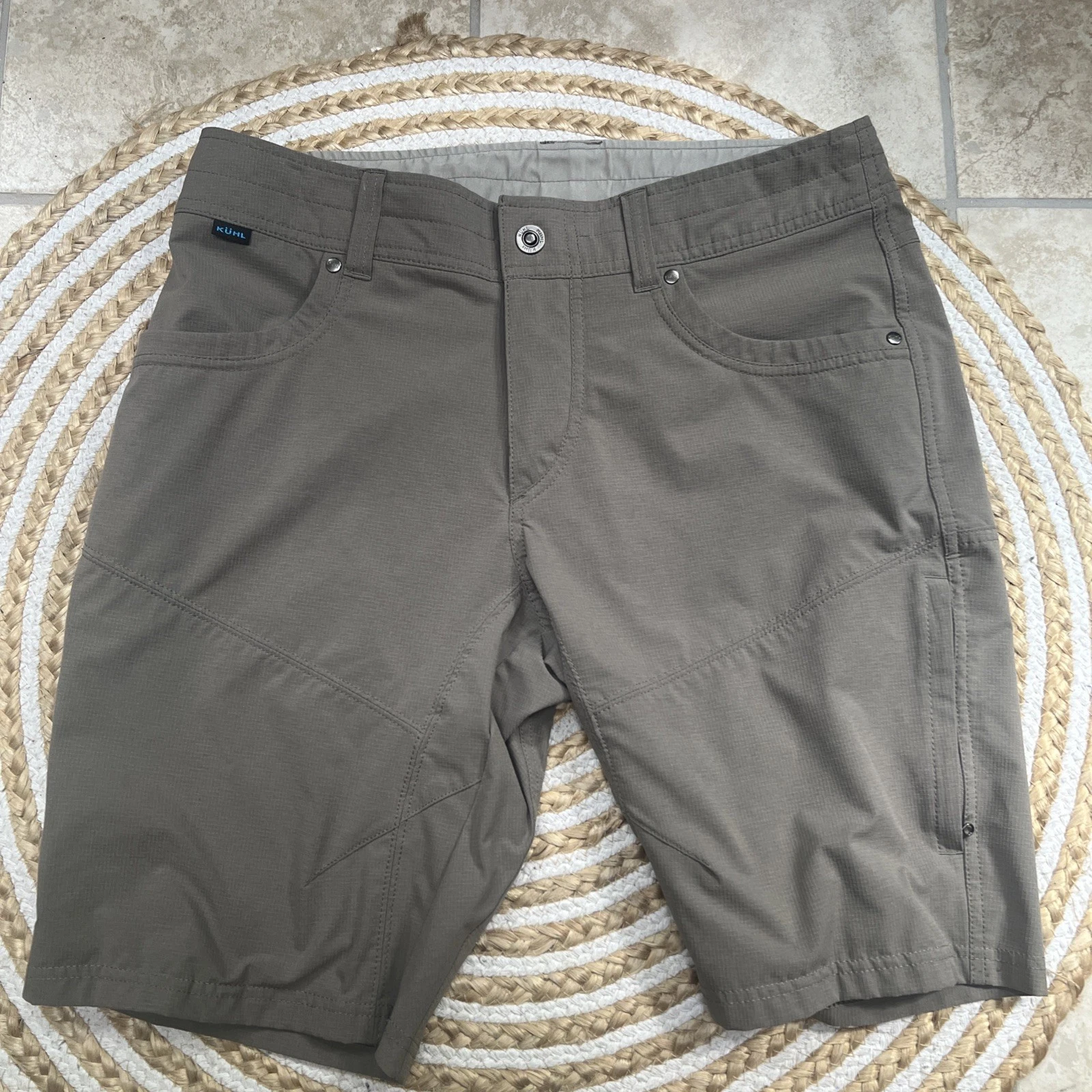 Kuhl Silencr Kargo Shorts Brown Hiking Fishing Travel Packable Stretch Mens 33