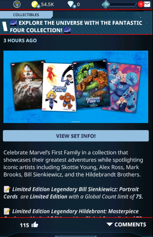 FANTASTIC FOUR COLLECTION RARE + UC SETS - TOPPS MARVEL COLLECT - Image 3 of 4