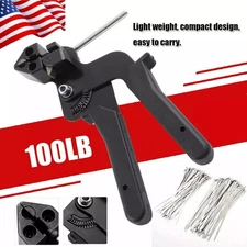 Cable Tie Tool Gun Stainless Steel Cable Tie Tool With 200pcs Metal Zip Ties