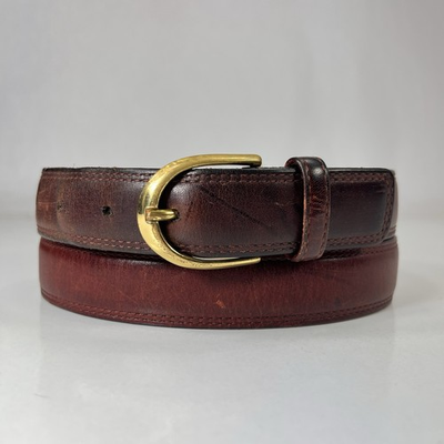 #ad John Henry Vintage Brown Oil Tanned Cowhide Belt Men#x27;s Size 34 $13.50