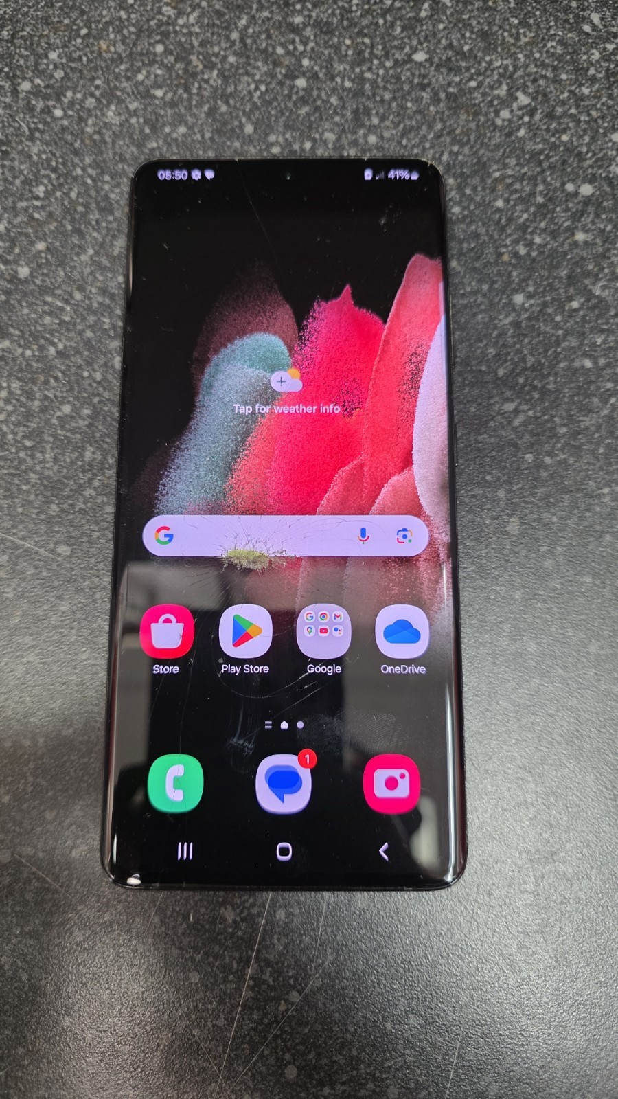 Samsung Galaxy S21 Ultra 5G SM-G998B/DS - 256GB - Phantom Black - CRACKED