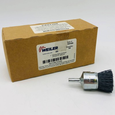 10x Weiler 10155 Nylox End Brush Abrasive 1'' .022/320 Grit SC EBA-22