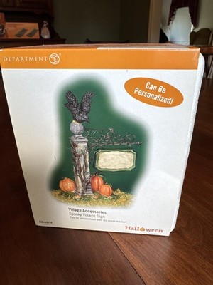 Department 56 Halloween Village Accessories Spooky Village Sign Customizable