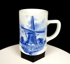 BMF Delft Blauw Porcelain Blue Windmill & Ducks Vintage 5"Beer Stein / Tankard