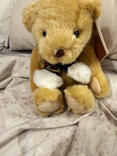 Harrods Christmas Teddy Bear Plush Soft Toy Small Brown/White With Tags