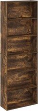 Simply Home Free Standing 6-Tier Open Storage Bookcase Display Rack, Amber Pine