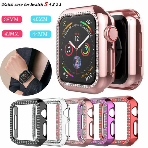 For Apple Watch Series 6 40/44mm Bling Diamond Hard Case Protective Bumper  Cover | eBay