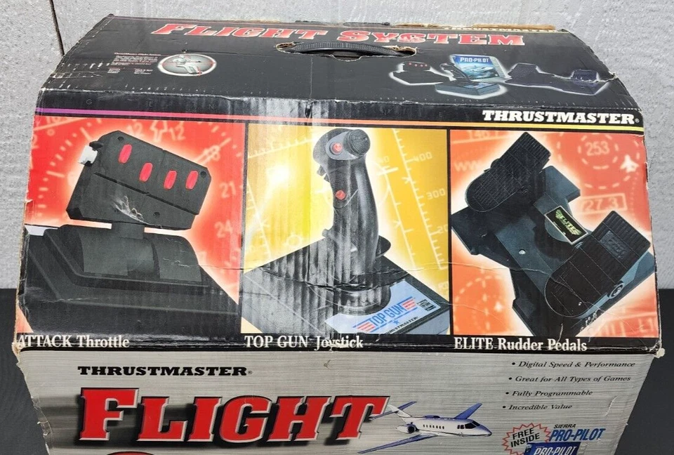 Thrustmaster Flight System Bundle, Top Gun Joystick, Attack Throttle, Rudder VTG - Image 3 of 4