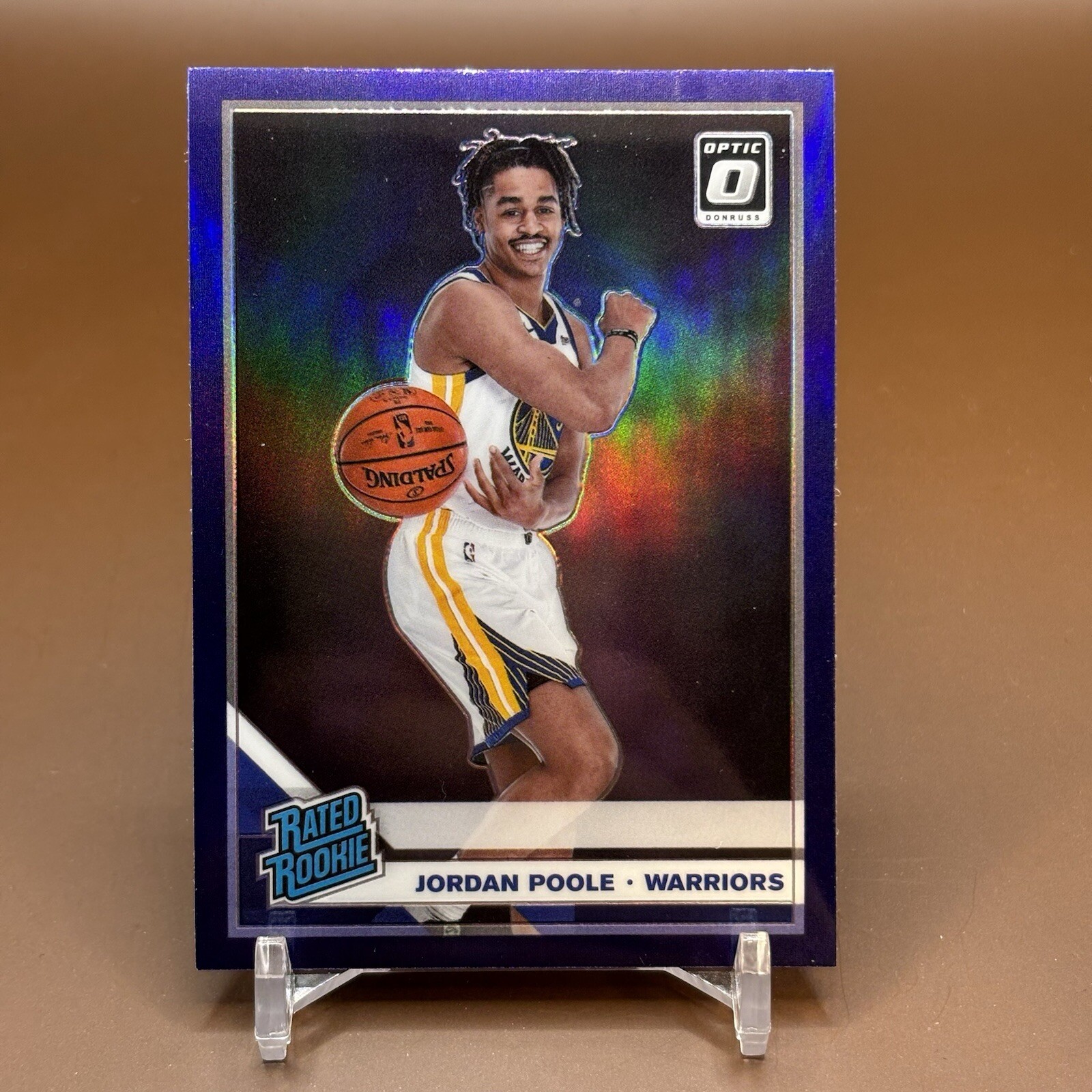 2019-20 Donruss Optic #169 Jordan Poole Rated Rookie Purple