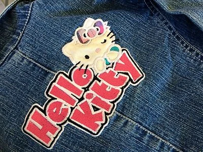 TRES JOLIE VESTE ET JUPE JEAN HELLO KITTY VICTORIA COUTURE PETITE FILLE 4 ANS  - Photo 1/4