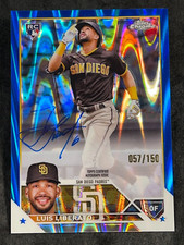 2023 Topps Chrome BLUE RAY WAVE REFRACTOR ROOKIE AUTO Luis Liberato 057/150