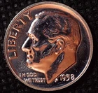 1958 Roosevelt Dime Silver Proof Gem BU Uncirculated (10)C #401