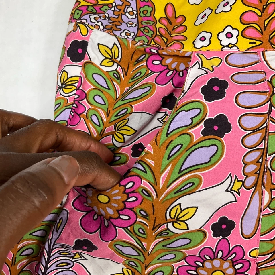 CAbi Womens Cotton A-Line Pleated Skirt Colorful Paisley Print Back Zip Size 2 - Image 3 of 4