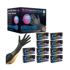 Raxwell Heavy Duty Disposable Gloves Latex Free | 5.5 Mil Black Nitrile Glove...