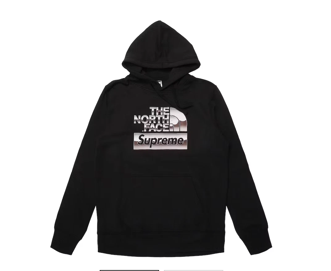 Sweat shirt à capuche logo métallique Supreme SS18 The North Face en noir taille moyenne