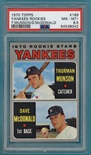 1970 Topps Yankees Rookies Thurman Munson/McDonald #189 PSA 8.5! MVP! RC!