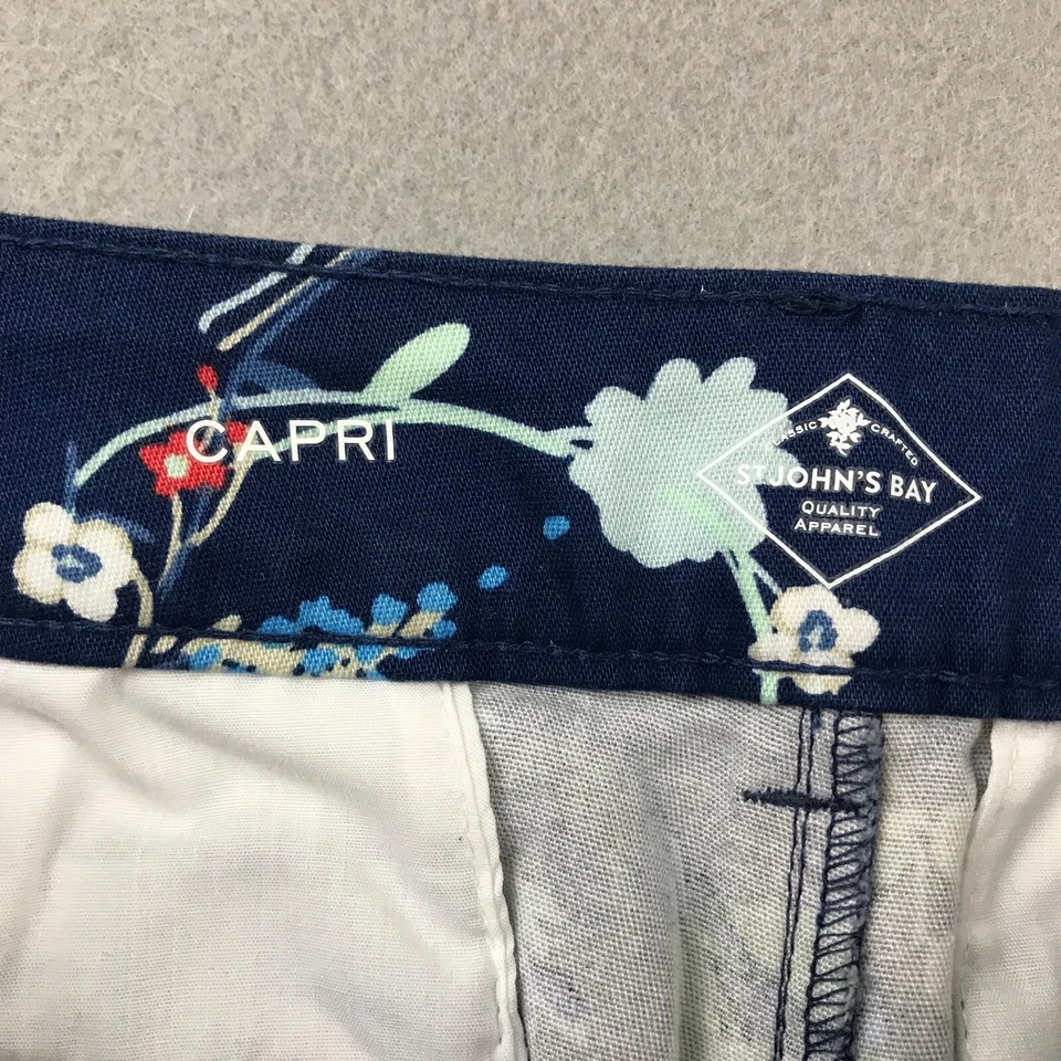 Calça St Johns Bay Feminina 8 Azul Floral Leve Capris - Imagem 2 de 4