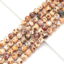 Orange Yellow Agate Round Smooth 12mm Beads, Sku U1800