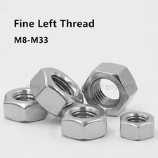 Left Hand Thread 304 Stainless Steel Hexagon Hex Nuts With Fine Thread M8-M33