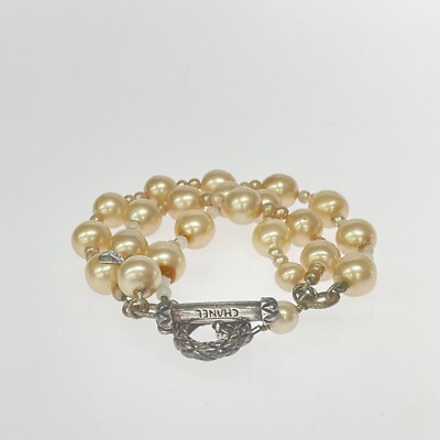 Authentic CHANEL Bracelet Women's Accessories Pearl Rose gold with