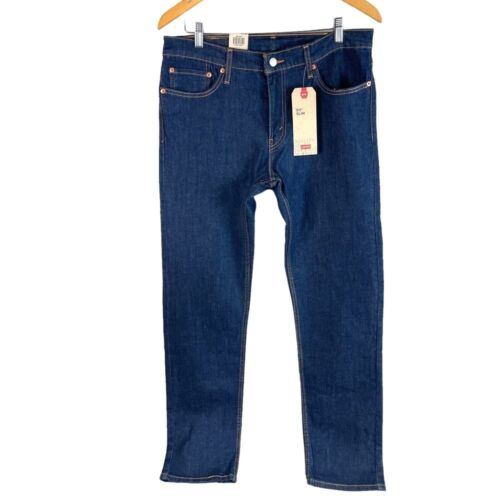 NEW Levis 511 Slim Jeans Mens 34x32 Dark Blue Denim Stretch Cotton Blend $69