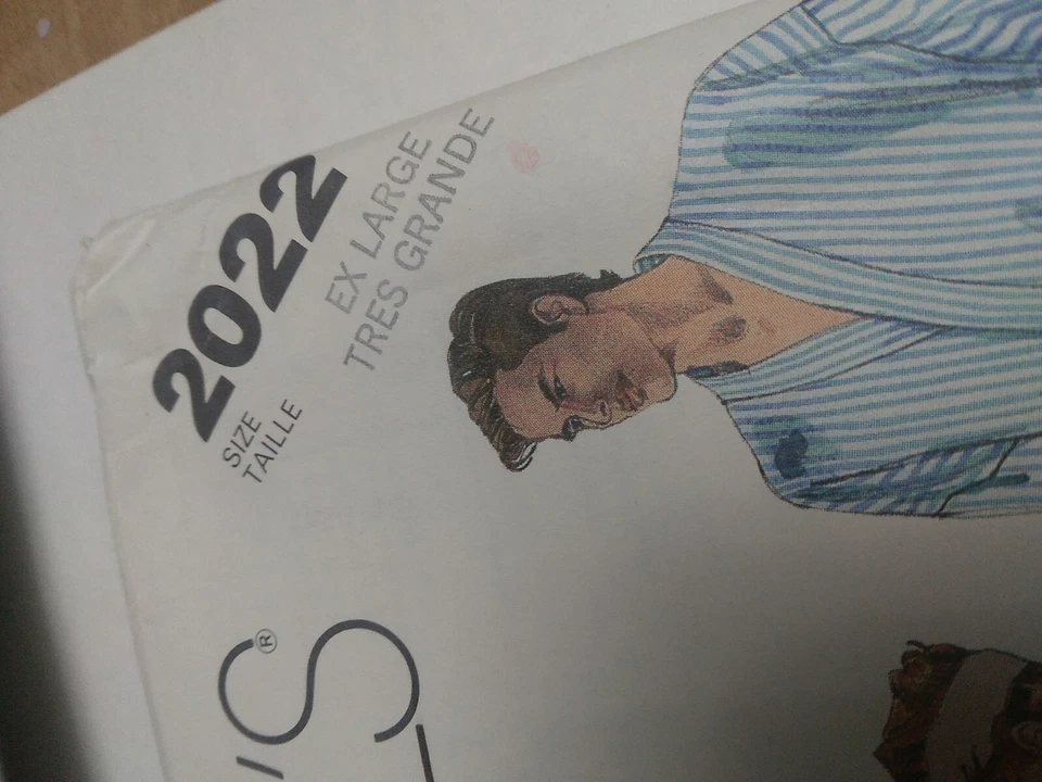 Robe Pants Belt Sleep Lounge Mens Ladies XL McCalls 2022 Sewing Pattern UC FF - Image 2 of 4