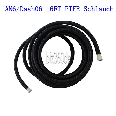 PTFE Teflon Nylon-Stahlflexleitung Hydraulik/Benzin-Schlauch Dash06 AN6 16FT E85