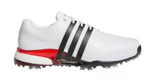 New Adidas Tour 360 White/Black/Red Golf Shoes Men's Size 9 - IH8539