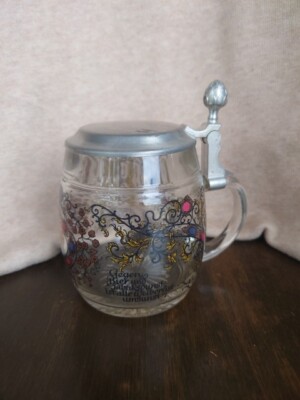 vintage glass stein Austria Leaping Stagg