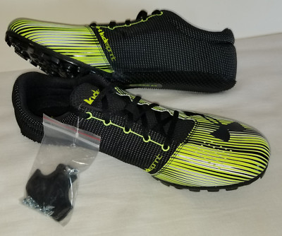 Under Armour Ua Kick Sprint Men Size 13 Green Black 1273939-299 Track Running Under Armour Kick Distance Men Spikes 1273939 299 Black  main image 2