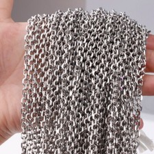 Lots Silver 2/3/4/5mm Stainless Steel Bulk Factory Wholesale Round Rolo Chain