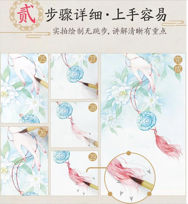Chinese Watercolour painting getting Started Coloring book for adults kids - Image 4 of 4