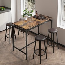 5-Piece Dining Height Table Set Furniture Kitchen Bar Table with 4 Stools