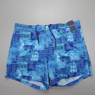 Peter Millar Crown Crafted Swim Trunks Abstract Blue Men's Size XL