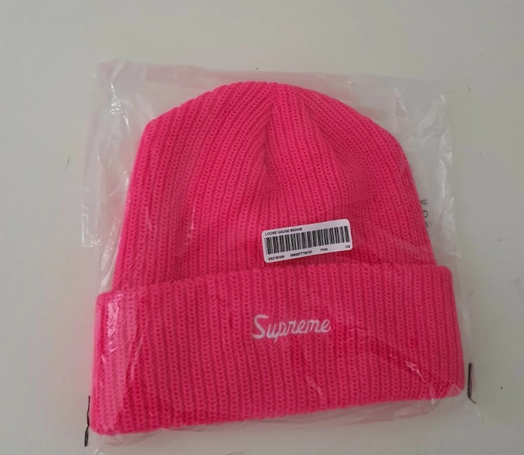 SS21 Supreme Loose Gauge pink beanie New And Unopened Hat